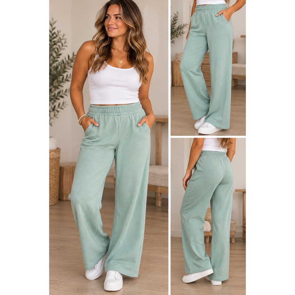 Wild Fable Light Green Wide Leg High Rise Sweatpants Small